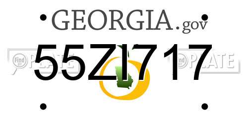 55ZI717 Georgia License Plate