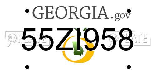 55ZI958 Georgia License Plate