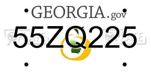 55ZQ225 Georgia License Plate