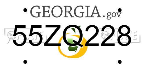 55ZQ228 Georgia License Plate