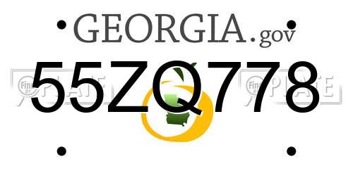 55ZQ778 Georgia License Plate