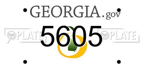 5605 Georgia License Plate