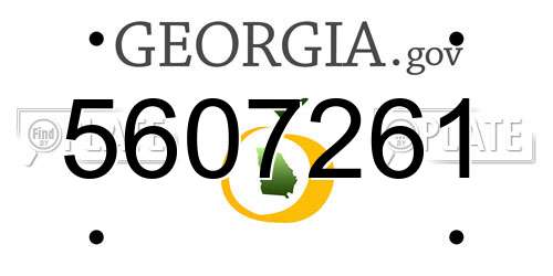 5607261 Georgia License Plate