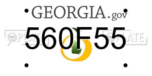 560F55 Georgia License Plate