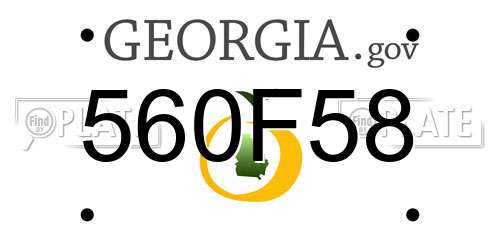 560F58 Georgia License Plate