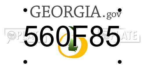 560F85 Georgia License Plate