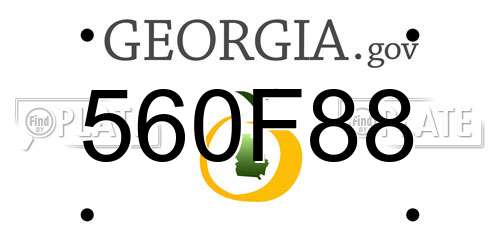 560F88 Georgia License Plate
