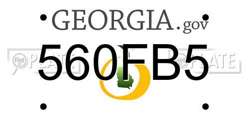 560FB5 Georgia License Plate