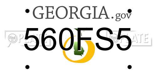 560FS5 Georgia License Plate