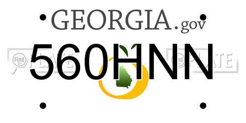 560HNN Georgia License Plate