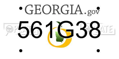 561G38 Georgia License Plate