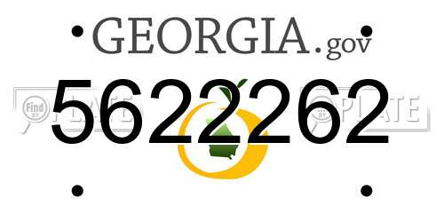 5622262 Georgia License Plate