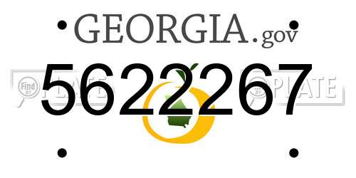 5622267 Georgia License Plate