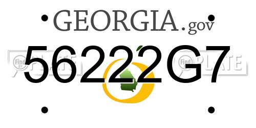 56222G7 Georgia License Plate