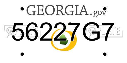 56227G7 Georgia License Plate