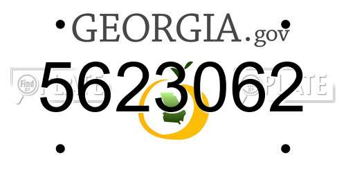 5623062 Georgia License Plate