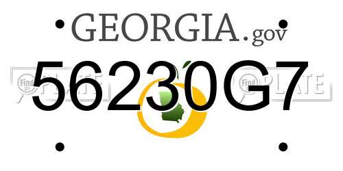 56230G7 Georgia License Plate