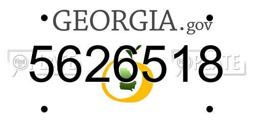 5626518 Georgia License Plate