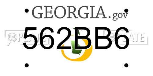 562BB6 Georgia License Plate