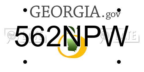 562NPW Georgia License Plate