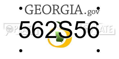 562S56 Georgia License Plate