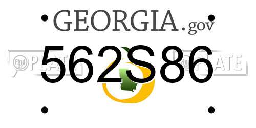 562S86 Georgia License Plate