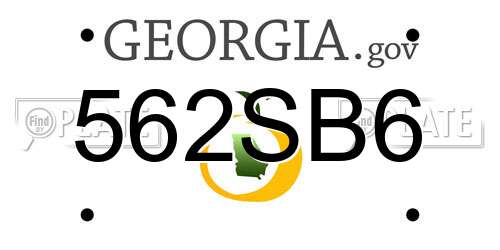 562SB6 Georgia License Plate