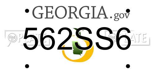 562SS6 Georgia License Plate