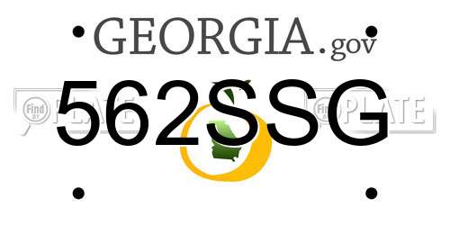 562SSG Georgia License Plate