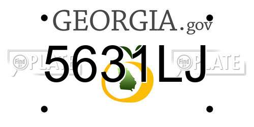 5631LJ Georgia License Plate