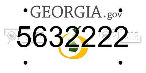 5632222 Georgia License Plate