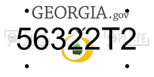 56322T2 Georgia License Plate