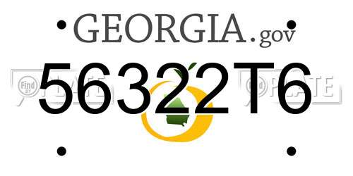 56322T6 Georgia License Plate