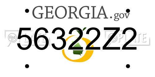 56322Z2 Georgia License Plate
