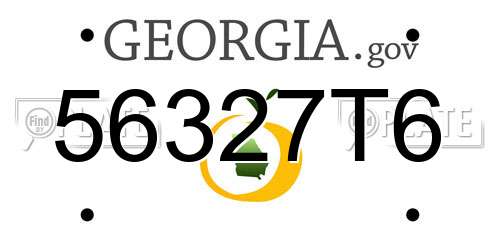 56327T6 Georgia License Plate