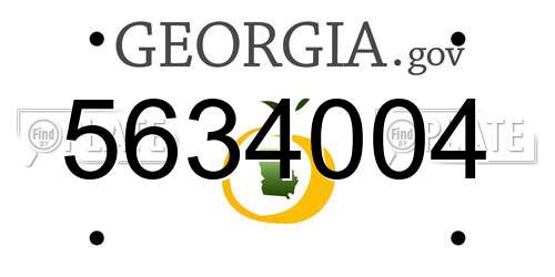 5634004 Georgia License Plate