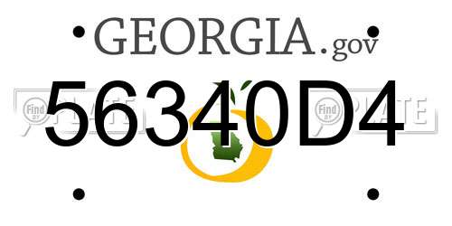 56340D4 Georgia License Plate