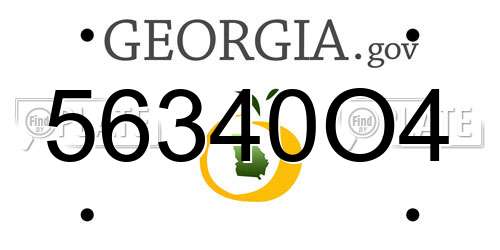 56340O4 Georgia License Plate