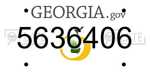 5636406 Georgia License Plate