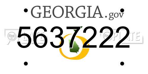 5637222 Georgia License Plate