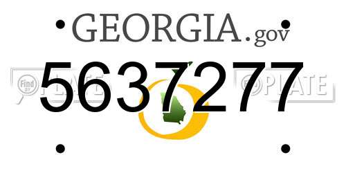 5637277 Georgia License Plate