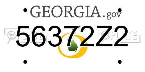 56372Z2 Georgia License Plate