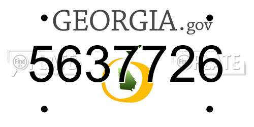 5637726 Georgia License Plate