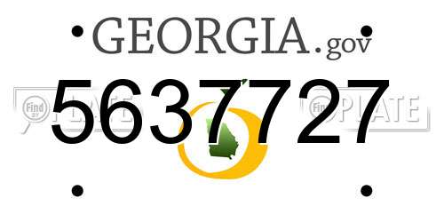 5637727 Georgia License Plate