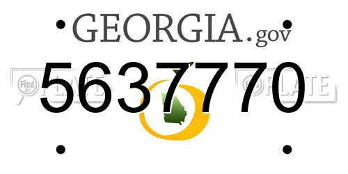 5637770 Georgia License Plate