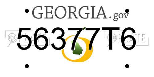 56377T6 Georgia License Plate