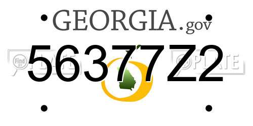 56377Z2 Georgia License Plate