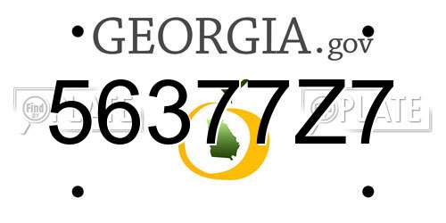 56377Z7 Georgia License Plate