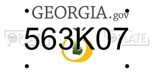 563K07 Georgia License Plate