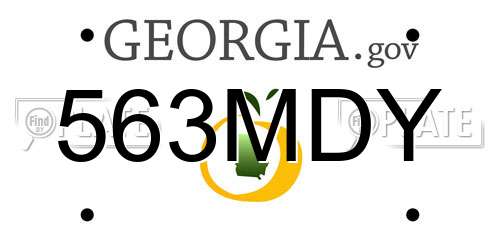 563MDY Georgia License Plate